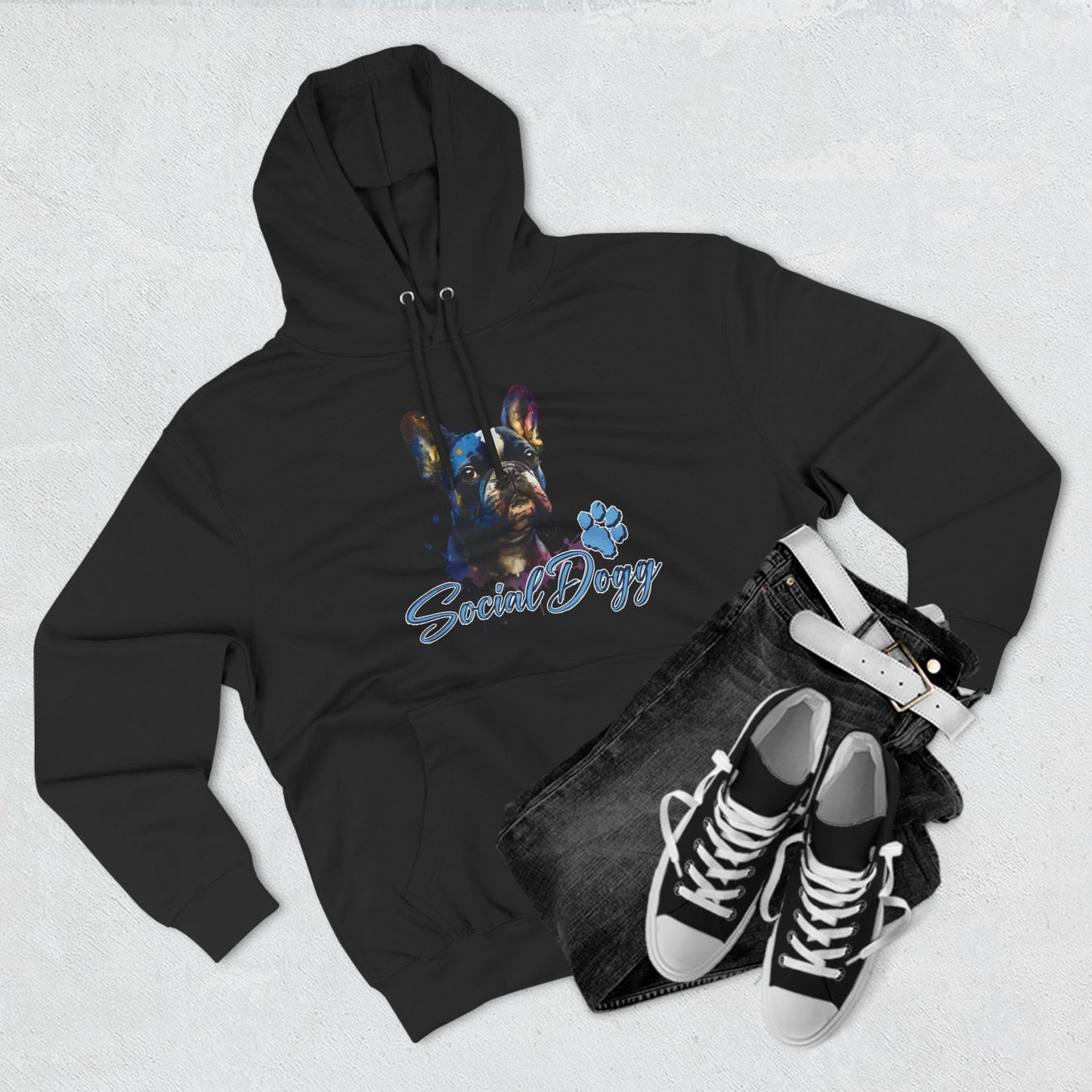 Bold French Bulldog Hoodie – Color Splash Frenchie Street Art Design