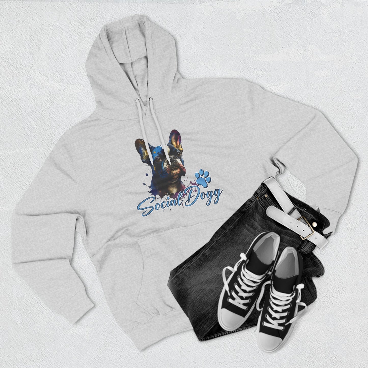 Bold French Bulldog Hoodie – Color Splash Frenchie Street Art Design