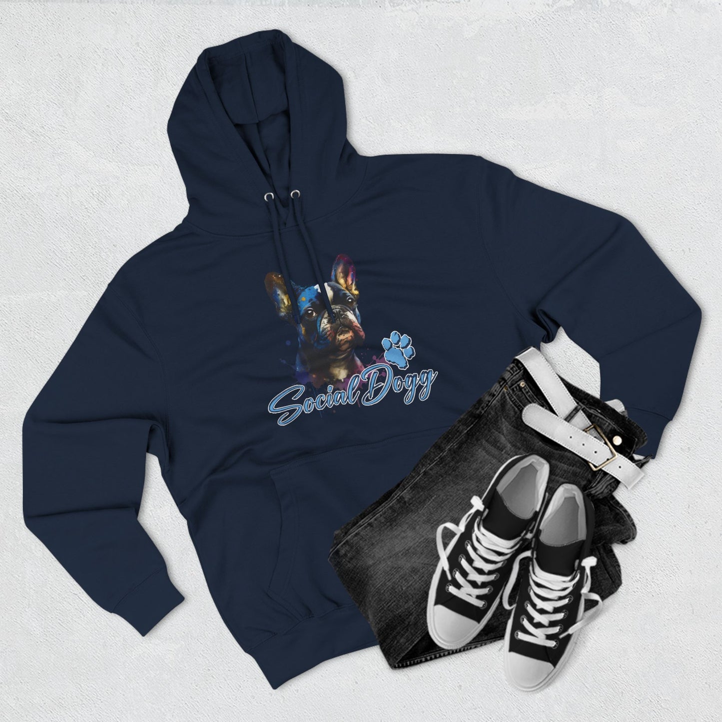 Bold French Bulldog Hoodie – Color Splash Frenchie Street Art Design