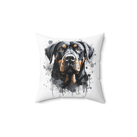 Rottweiler Reverence - Majestic Rottweiler Decorative Pillow