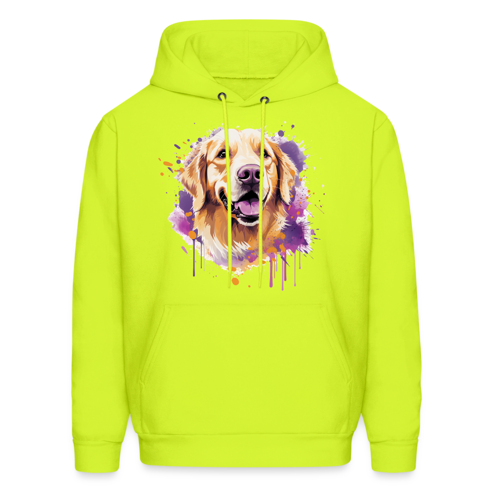 Golden Moments - Warm Hoodie for Golden Retriever Lovers - safety green