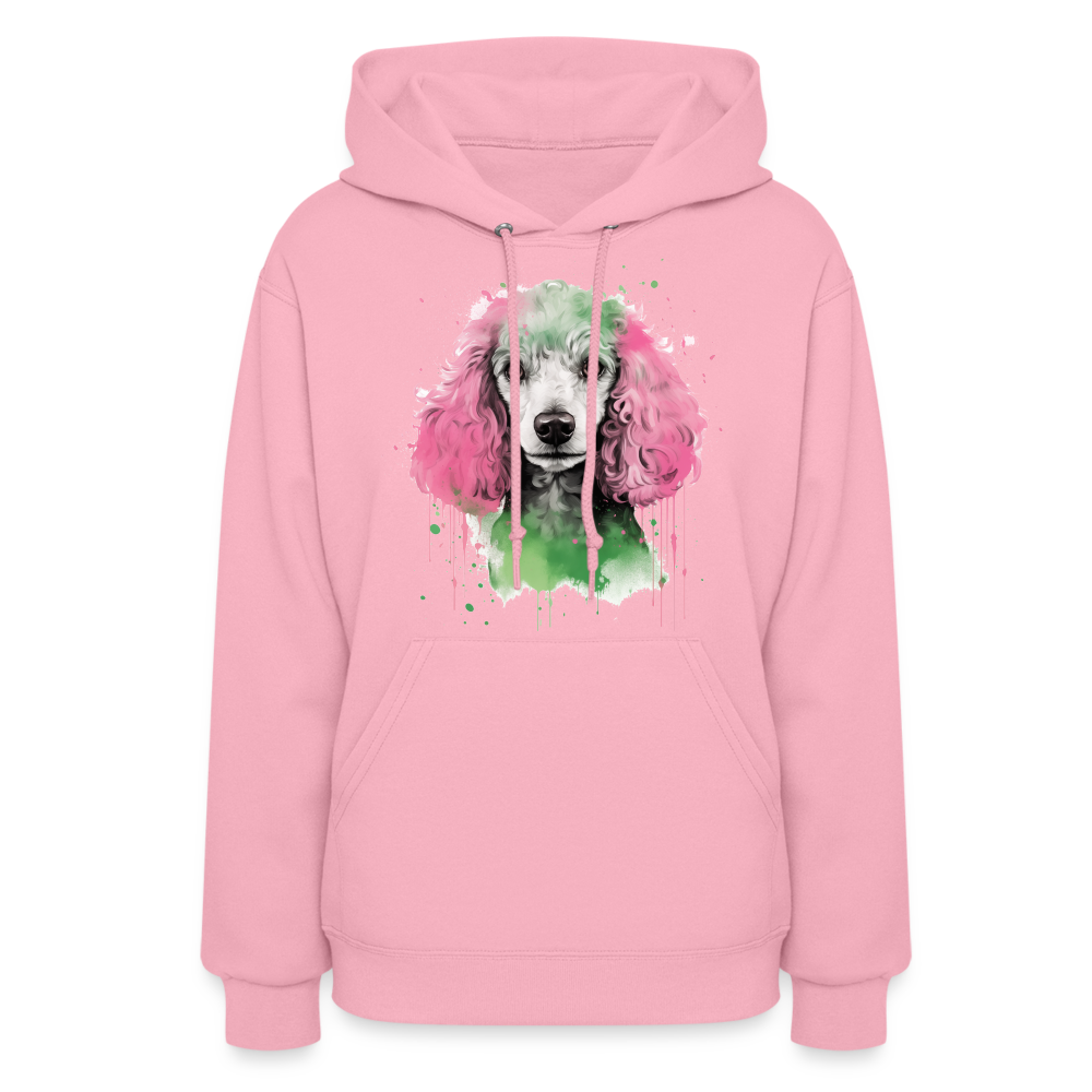Poodle Elegance - Sophisticated Hoodie for Poodle Aficionados - classic pink