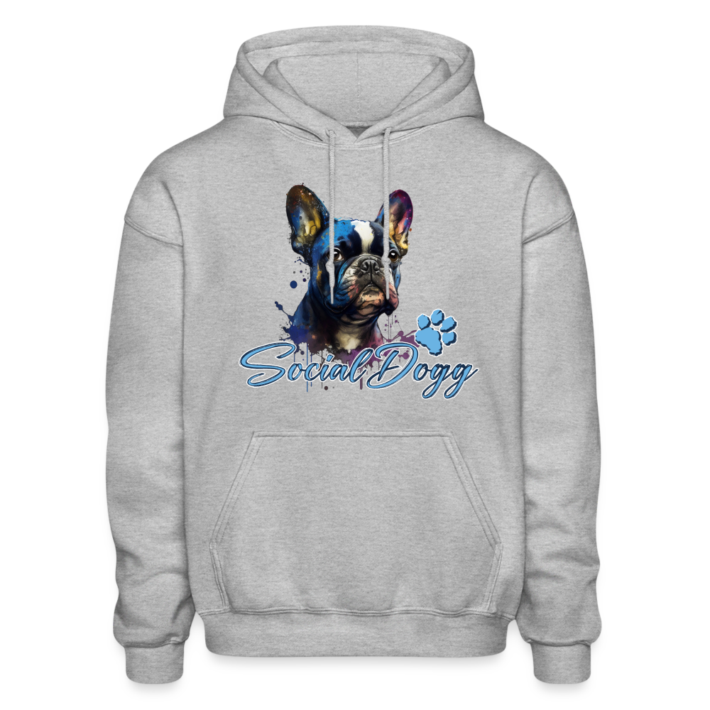 Frenchie Lovers Hoodie – Cozy Gildan 18500 Pullover for French Bulldog Fans - heather gray