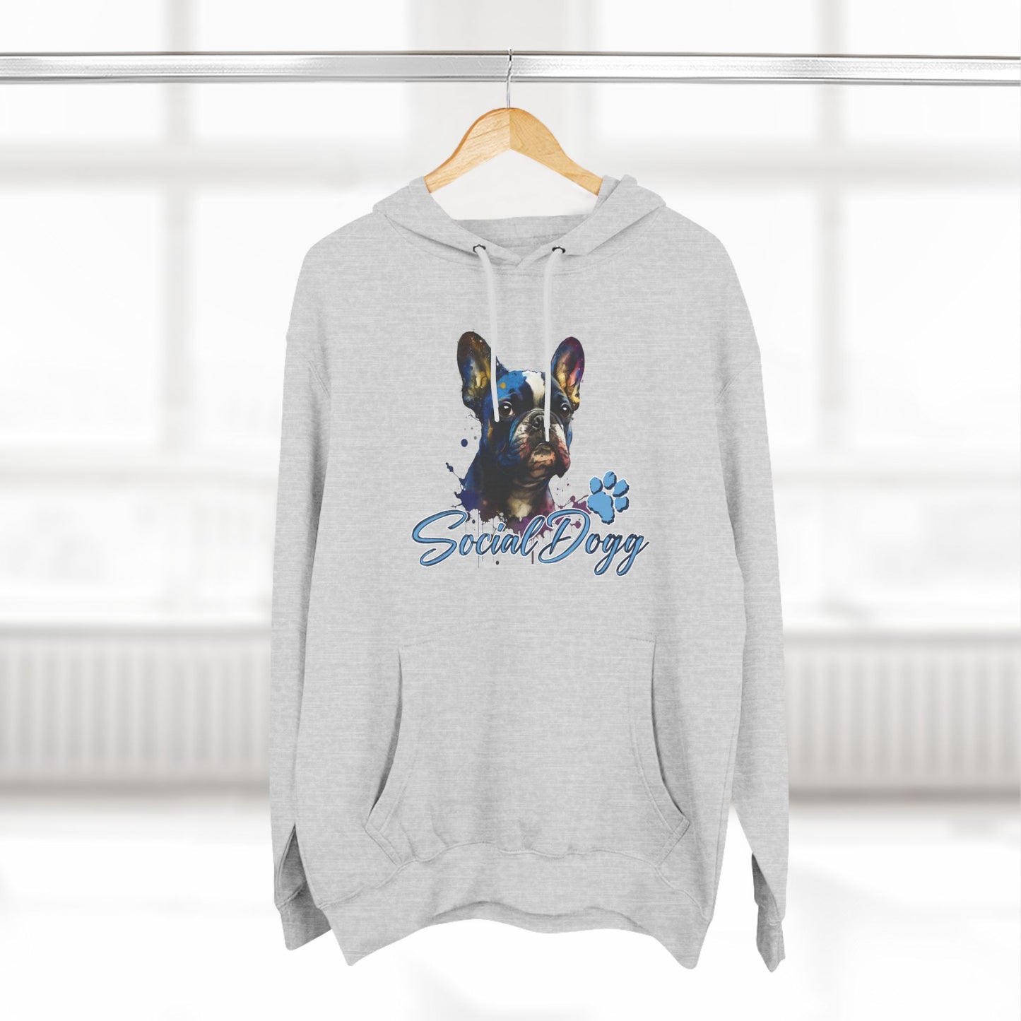 Fleece Hoodie - SocialDogg Frenchie Design