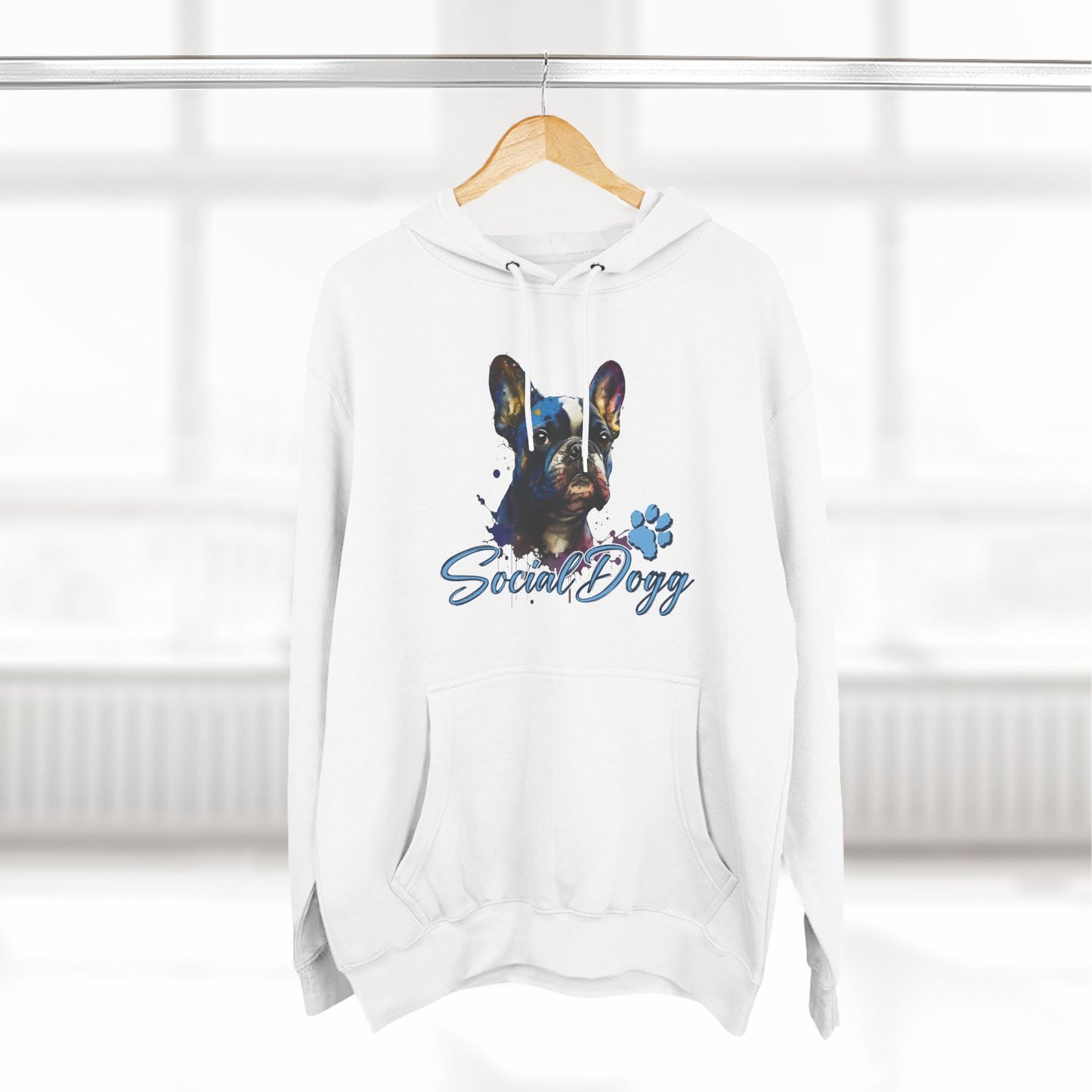 Fleece Hoodie - SocialDogg Frenchie Design