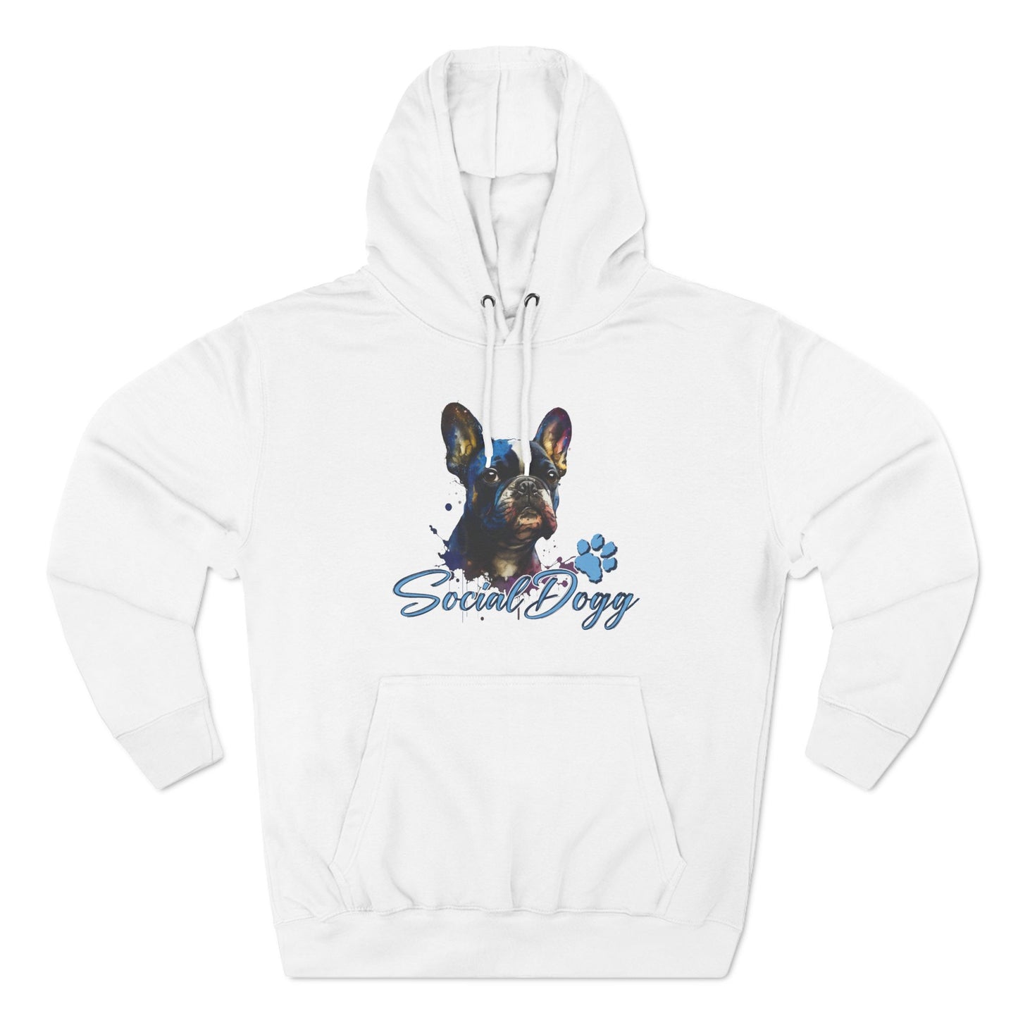 Fleece Hoodie - SocialDogg Frenchie Design