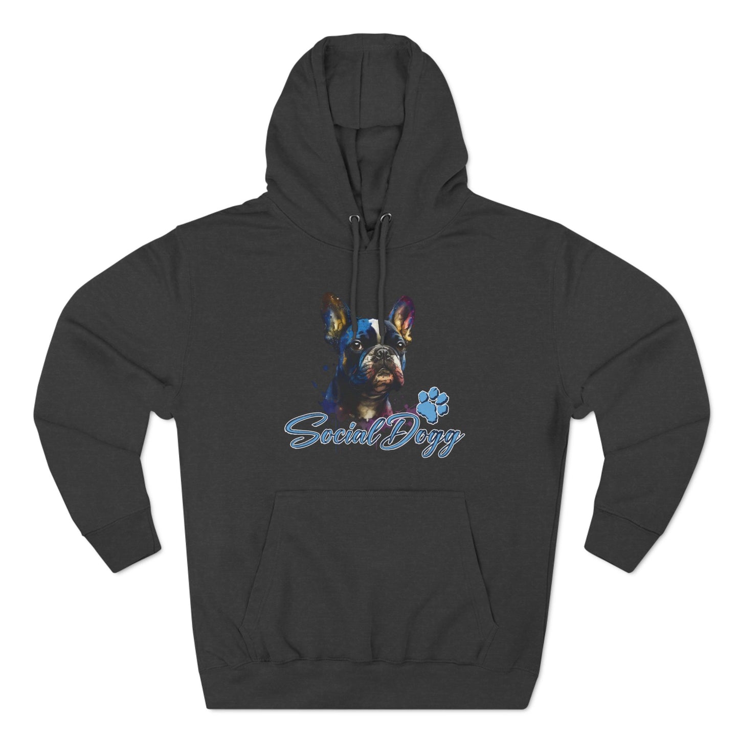 Fleece Hoodie - SocialDogg Frenchie Design