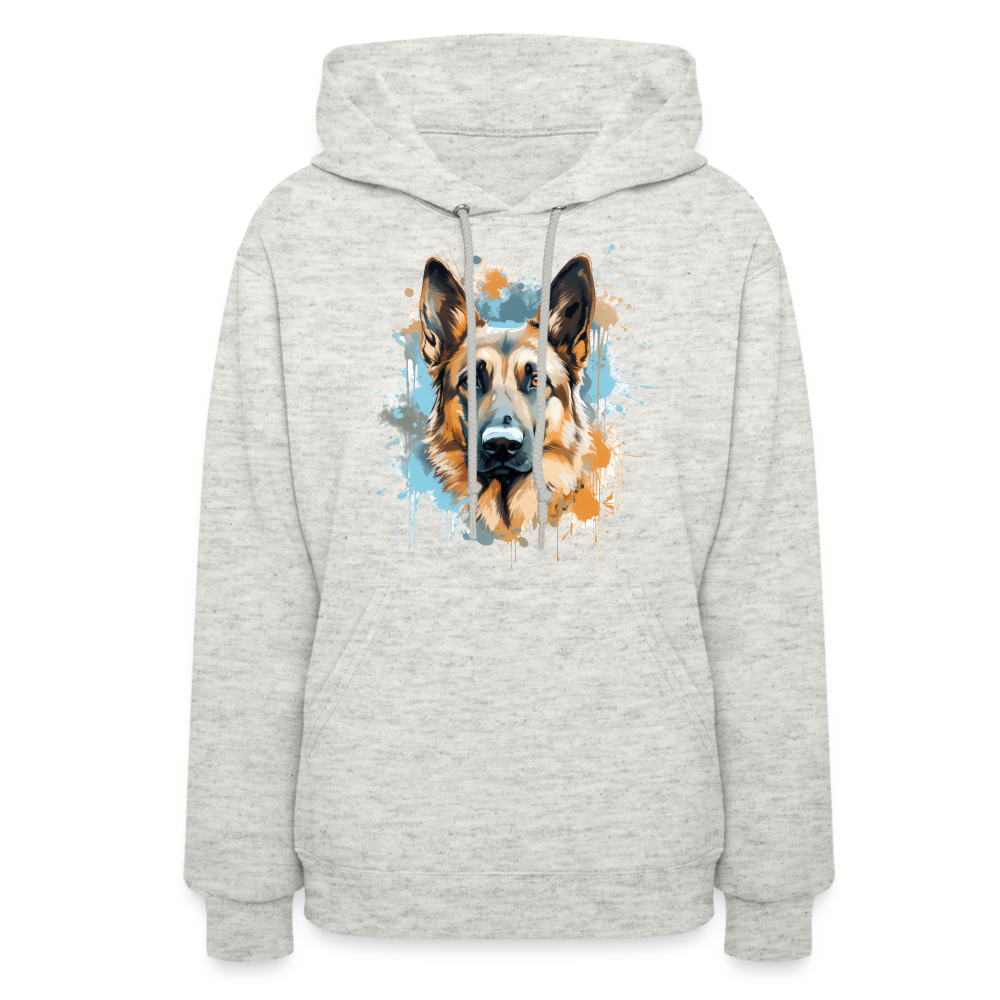 German Shepherd Guardian Hoodie - heather oatmeal