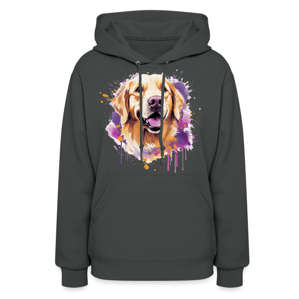 Golden Moments - Warm Hoodie for Golden Retriever Lovers - asphalt